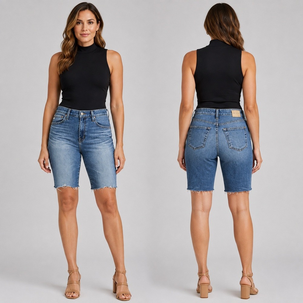 AG Adriano Goldschmied Nikki Cutoff Denim Shorts Women's 27R Blue Jean Bermuda